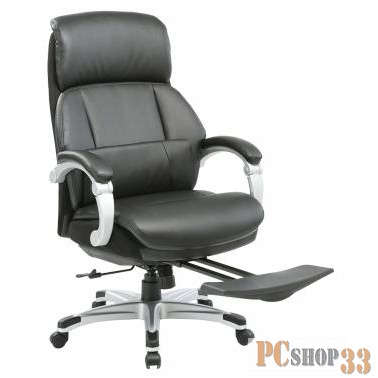 Кресло руководителя Бюрократ _MIRO/BLACK подставка для ног черный кожа/кожзам