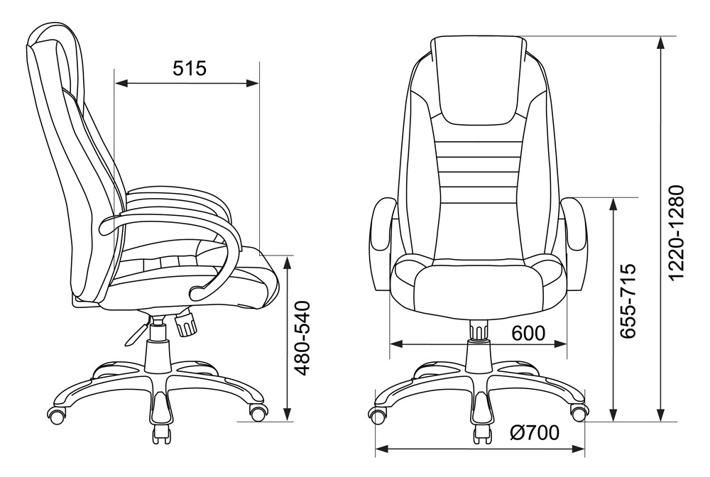 Кресло руководителя Бюрократ T-9923/BLACK-PU черный NE-16 искусственная кожа