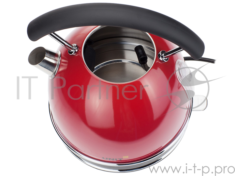 Чайник электрический UNIT UEK-261, сталь, цветная эмаль, цвет - Красный, 1.7л., 2000Вт.