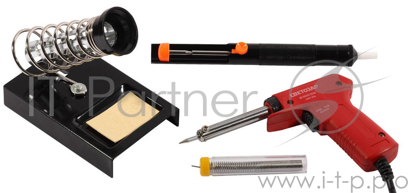 Паяльник STAYER 55315-70-H4 набор profi для паяльных работ 55307 + подставка + припой + шприц 60Вт