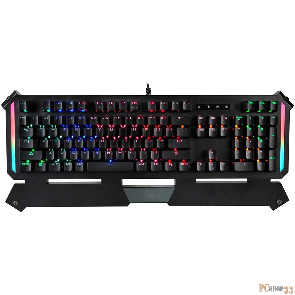 Клавиатура A4 Bloody B875N механическая черный USB for gamer LED (подставка для запястий)