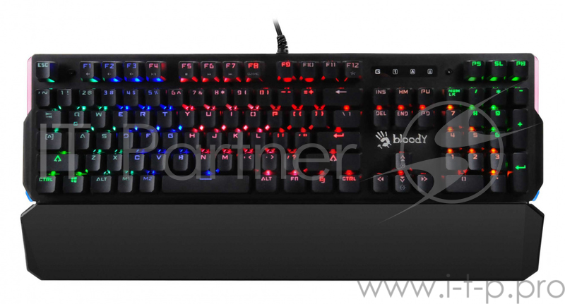 Клавиатура A4 Bloody B885N механическая черный USB for gamer LED (подставка для запястий)