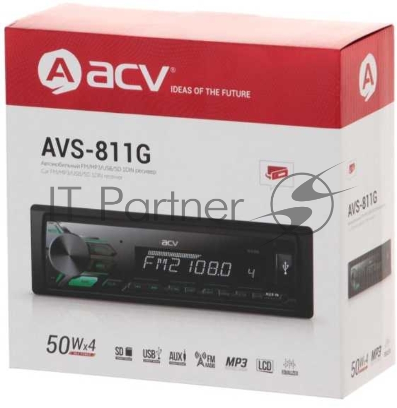 Автомагнитола ACV AVS-811G 1DIN 4x50Вт