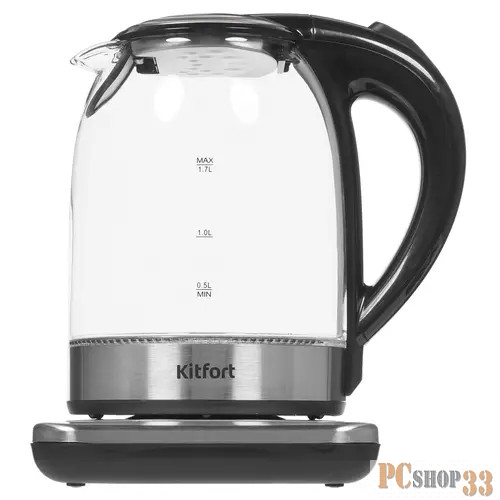 Чайник электрический Kitfort КТ-657 нержавеющая сталь/черный