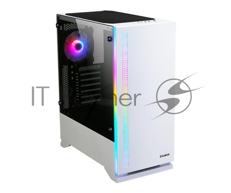 Корпус ZALMAN S5, ATX, WHITE, WINDOW, 2xCOMBO (3.5 or 2.5), 4x2.5, 2xUSB2.0, 1xUSB3.0, FRONT 1x120mm, REAR 1x120mm RGB
