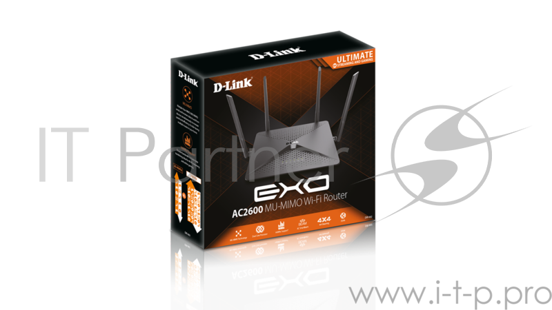 Маршрутизатор/роутер D-Link DIR-882/RU/R1B, Wireless AC2600 4x4 MU-MIMO Dual-band Gigabit Router with 1 10/100/1000Base-T WAN port, 4 10/100/1000Base-T LAN ports and 2 USB ports.802.11b/g/n compatible, 802.11AC up to 173