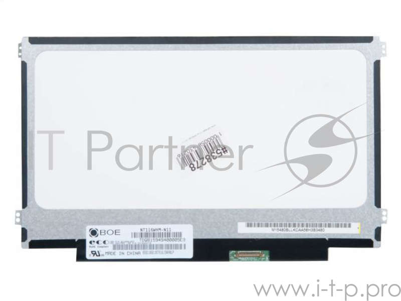 Матрица 11.6 Matte NT116WHM-N11, WXGA HD 1366x768, 30 Lamels DisplayPort, cветодиодная (LED), Chi Mei уши ЛП