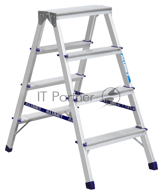 Алюмет Двухсторонняя стремянка алюминиевая AD A7204