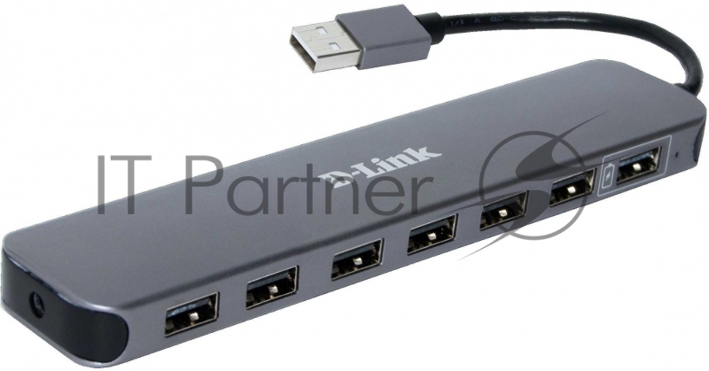 Концентраторы D-Link DUB-H7/E1A, 7-port USB 2.0 Hub.7 downstream USB type A (female) ports, 1 upstream USB type A (male), support Mac OS, Windows XP/Vista/7/8/10, Linux, support USB 1.1/2.0, fast charge mode.Powe