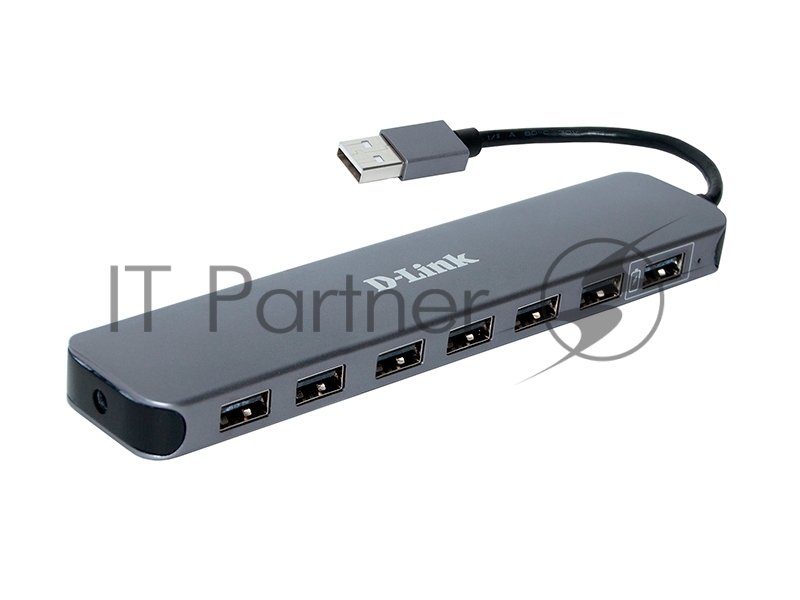 Концентраторы D-Link DUB-H7/E1A, 7-port USB 2.0 Hub.7 downstream USB type A (female) ports, 1 upstream USB type A (male), support Mac OS, Windows XP/Vista/7/8/10, Linux, support USB 1.1/2.0, fast charge mode.Powe