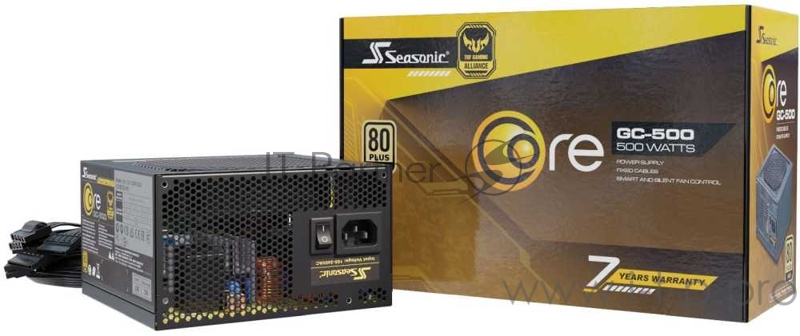 Блок питания Seasonic ATX 500W CORE GC-500 (SSR-500LC) 80+ gold (24+8+4+4pin) APFC 120mm fan 4xSATA