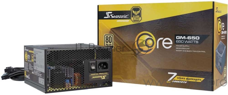 Блок питания Seasonic ATX 650W CORE GM-650 (SSR-650LM) 80+ gold (24+8+4+4pin) APFC 120mm fan 4xSATA