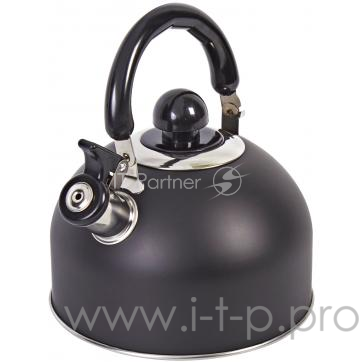 Чайник для плиты MALLONY Elegante, нержавейка, окрашенный, черный, 2,5 л