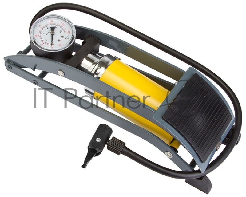 Насос FP-0902A ножной стационарный стальной Насос FP-0902A ножной велосипедный стационарный с манометром, цилиндр 55х120мм, шланг с автовентилем, стальной