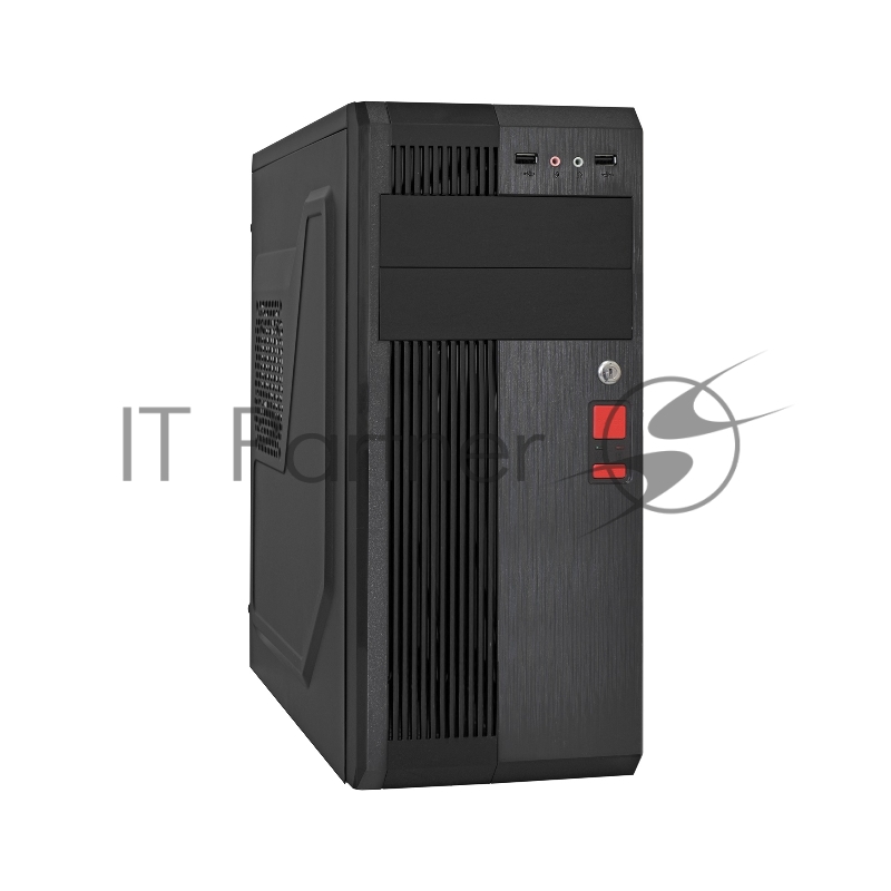 Корпус Miditower ExeGate UN-605B Black, ATX, <UN400, 120mm>, 2*USB, Audio, замок блокировки кнопки питания
