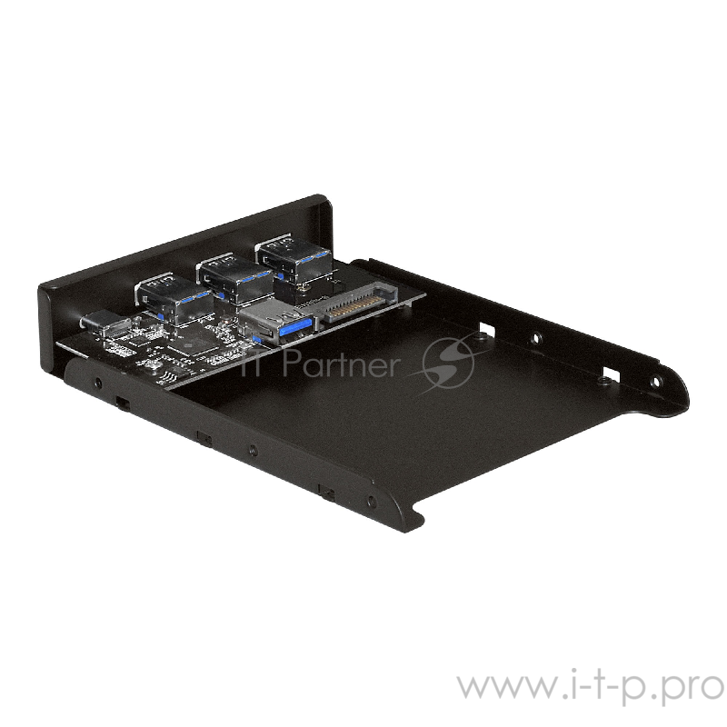 Планка USB на переднюю панель ExeGate U3H-623, 3,5, 3*USB3.0+1*TypeC, черная, металл, подсоединение к мат. плате12