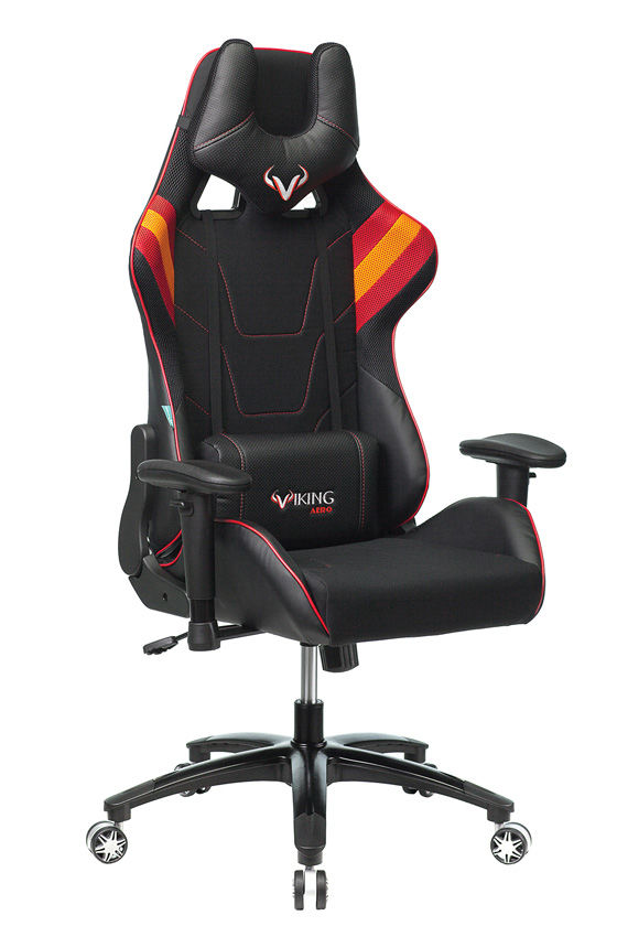 Кресло игровое Бюрократ VIKING 4 AERO RED две подушки черный/красный искусст.кожа/ткань