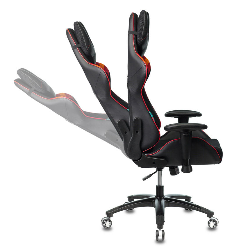 Кресло игровое Бюрократ VIKING 4 AERO RED две подушки черный/красный искусст.кожа/ткань