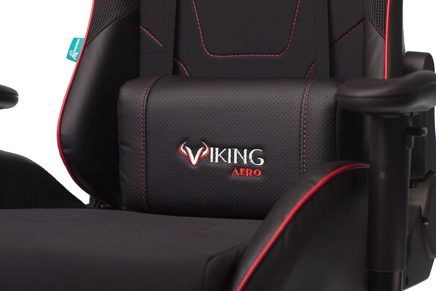 Кресло игровое Бюрократ VIKING 4 AERO RED две подушки черный/красный искусст.кожа/ткань