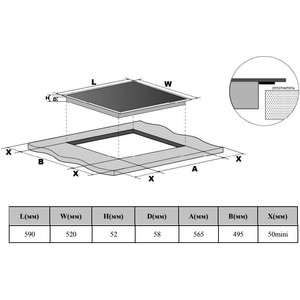 Встраиваемая электрическая панель Weissgauff HV 643 BSX