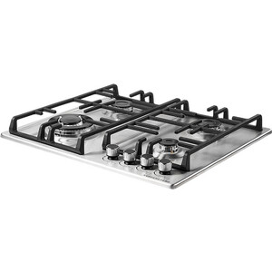 Газовая варочная поверхность Kuppersberg, ширина 60 см, 4 газовые конфорки, WOK конфорка(3,8 кВт), автоподжиг, газ-контроль, чугунные решетки, цвет нержавеющая сталь
