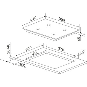 Газовая варочная поверхность Hansa BHKS330300 черный
