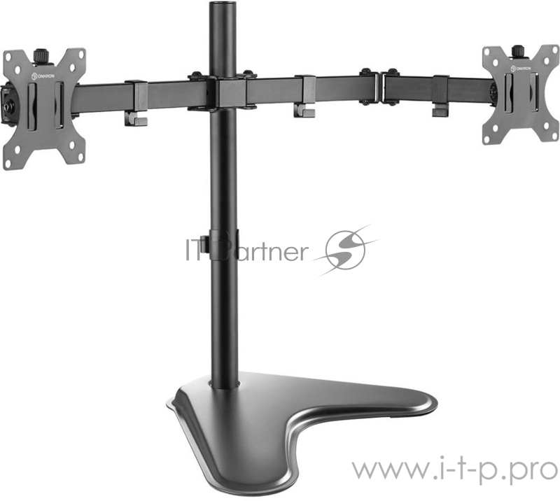 Кронштейн для 2-х мониторов ONKRON Кронштейн для 2-х мониторов ONKRON/ 13-32 макс. 100*100, подставка, наклон -45º+45º поворот 360º, вылет от основания 0-399мм, макс. вертик. перемещение 200-380мм, макс. нагрузка 2х8кг