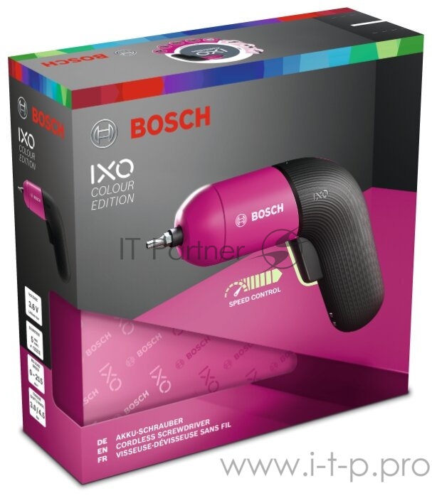 Отвертка электрическая Bosch IXO VI Colour аккум. патрон:Шестигранник 6.35 мм (1/4) (кейс в комплекте)