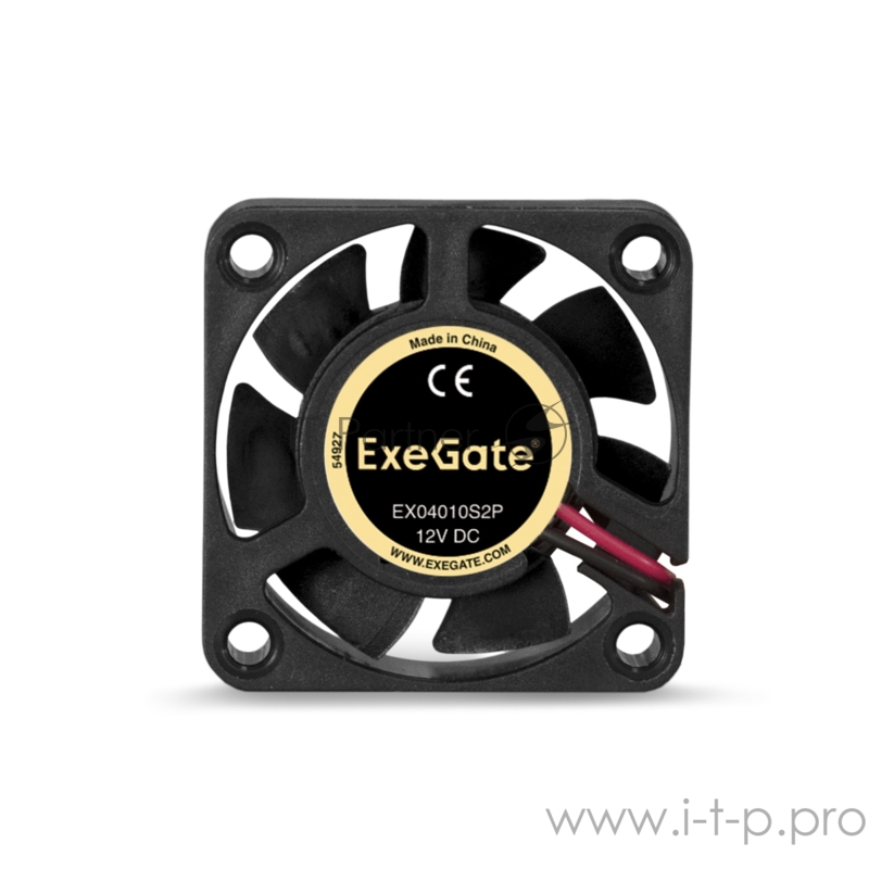 Вентилятор ExeGate EX04010S2P, 40x40x10 мм, подшипник скольжения, 2pin, 5500RPM, 22dBA