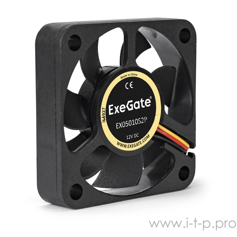Вентилятор ExeGate EX05010S2P, 50x50x10 мм, подшипник скольжения, 2pin, 4500RPM, 24dBA