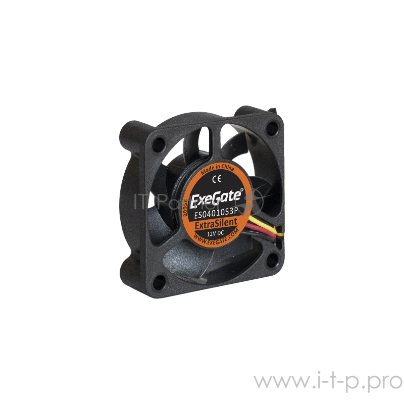 Вентилятор ExeGate ExtraSilent ES04010S3P, 40x40x10 мм, подшипник скольжения, 3pin, 5000RPM, 24dBA