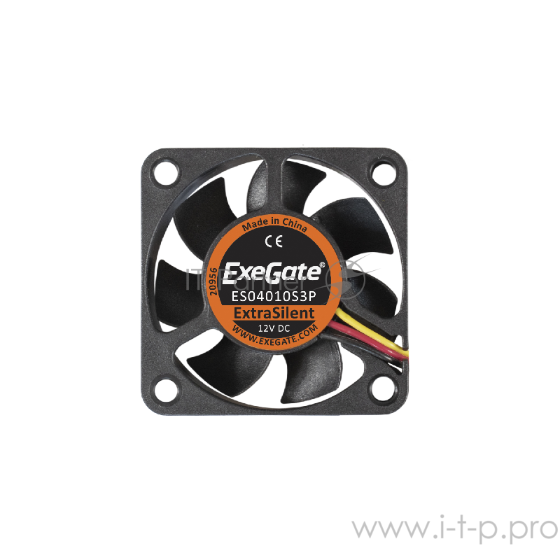 Вентилятор ExeGate ExtraSilent ES04010S3P, 40x40x10 мм, подшипник скольжения, 3pin, 5000RPM, 24dBA
