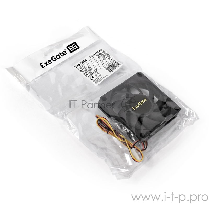 Вентилятор ExeGate ExtraSilent ES07015S3P, 70x70x15 мм, подшипник скольжения, 3pin, 2500RPM, 23dBA