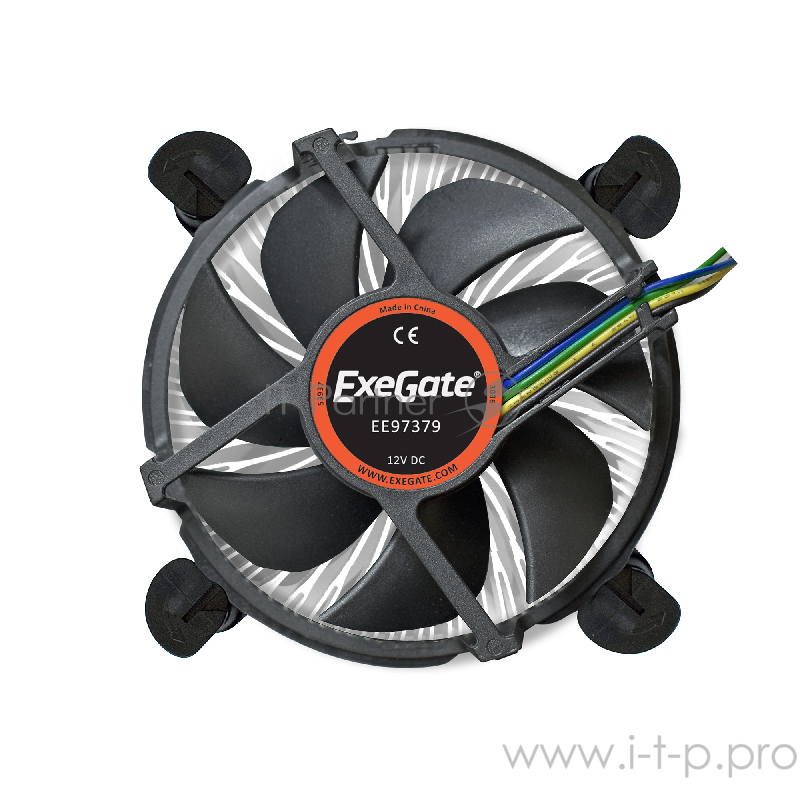 Кулер ExeGate EE97379, Al, S1150/1151/1155/1156, TDP 65W, Hydro bearing, 4pin, 23.5db, BOX