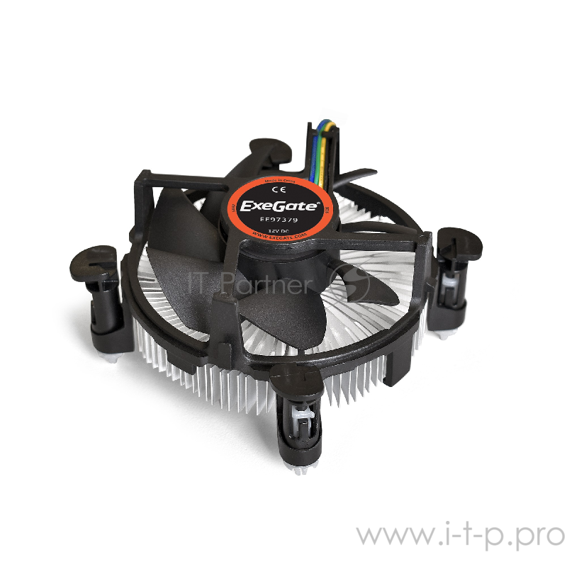 Кулер ExeGate EE97379, Al, S1150/1151/1155/1156, TDP 65W, Hydro bearing, 4pin, 23.5db, BOX