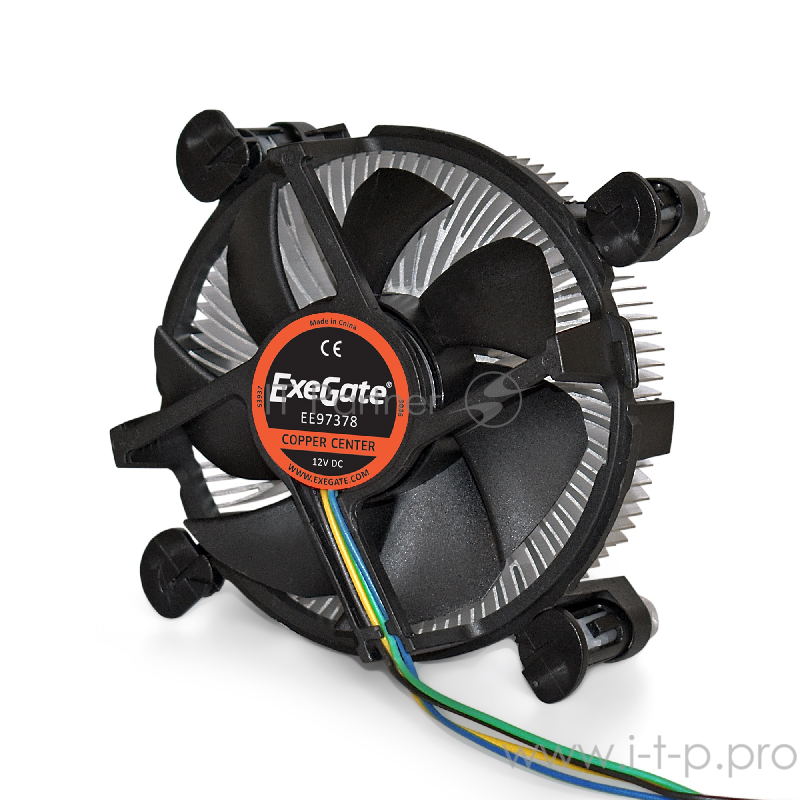 Кулер ExeGate EЕ97378, Al + Copper, S1150/1151/1155/1156, TDP 95W, Hydro bearing, 4pin, 23.5db, BOX