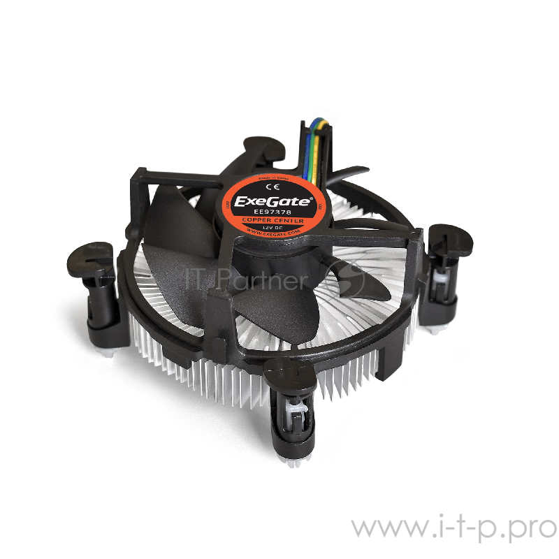 Кулер ExeGate EЕ97378, Al + Copper, S1150/1151/1155/1156, TDP 95W, Hydro bearing, 4pin, 23.5db, BOX