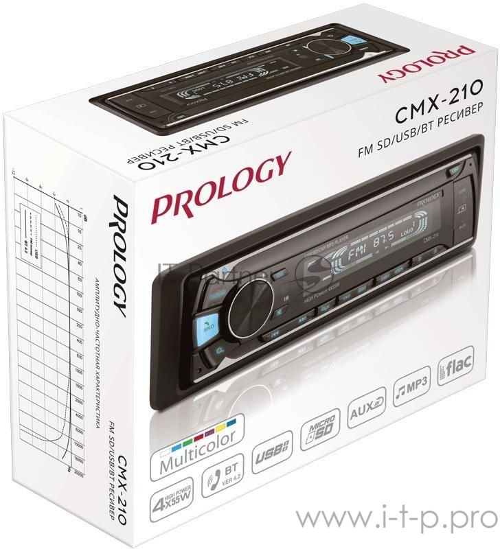 Автомагнитола Prology CMX-210 1DIN 4x55Вт