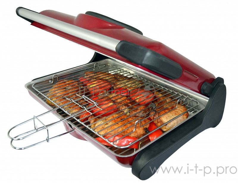 Электрогриль - барбекю AKEL АВ -661, съемный нижний поддон, двухсторонняя решетка для гриля / барбекю, обзорное стекло