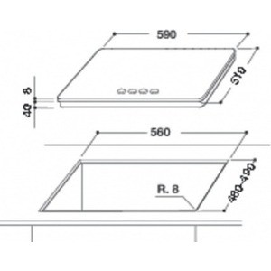 Встраиваемые газовые панели Whirlpool/60см, газ на стекле, автоподжиг, газ-контроль, чугунные решетки, форсунки для баллонного газа (G30) в комплекте, черный глянец