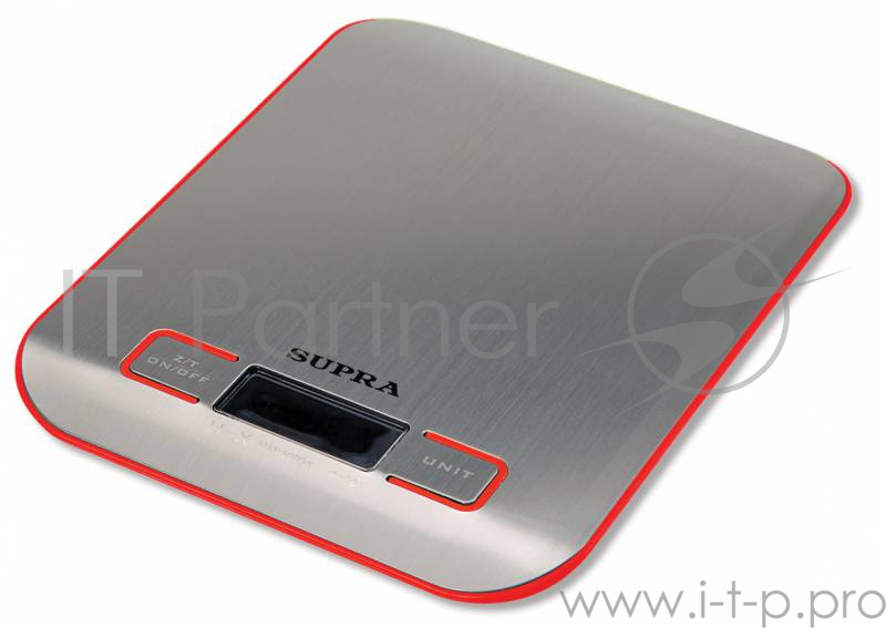 Весы кухонные электронные Supra BSS-4076 макс.вес:5кг красный