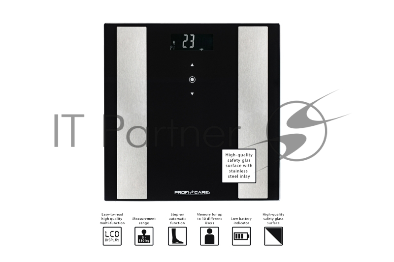 Напольные весы ProfiCare PC-PW 3007 FA 8 in 1 schwarz
