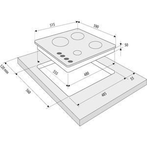 Варочная панель газовая Krona CALORE 60 WH