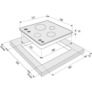 Варочная панель газовая Krona PARTITA 60 IV