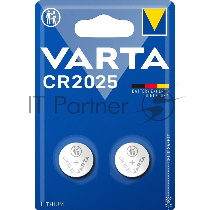 Элемент питания VARTA ELECTRONICS CR2025 блистер 2 06025101402
