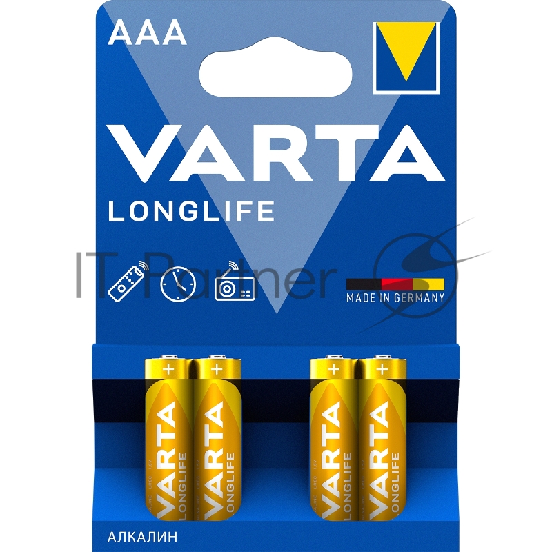 Батарейки VARTA LONGLIFE AAA бл. 4 (рус.)