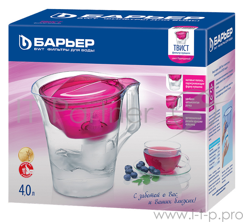Кувшин Барьер Твист зеленый 4л.