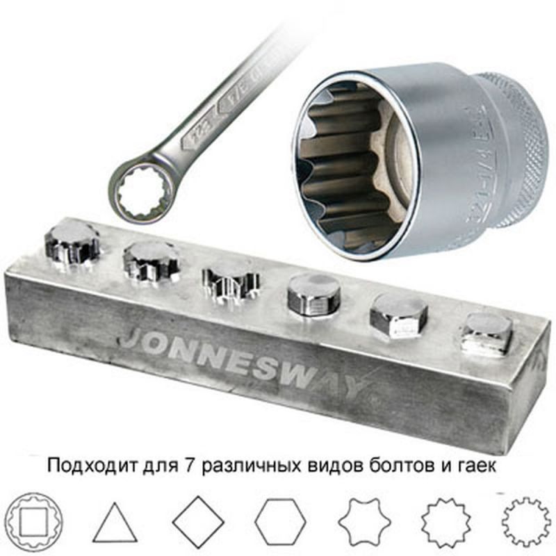 Набор головок JONNESWAY S68H4127S super tech 1/2dr 27 предметов