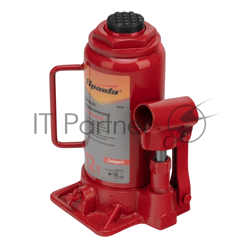 Домкрат SPARTA 50336 гидравлический бутылочный 12 т h подъема 205-400мм compact