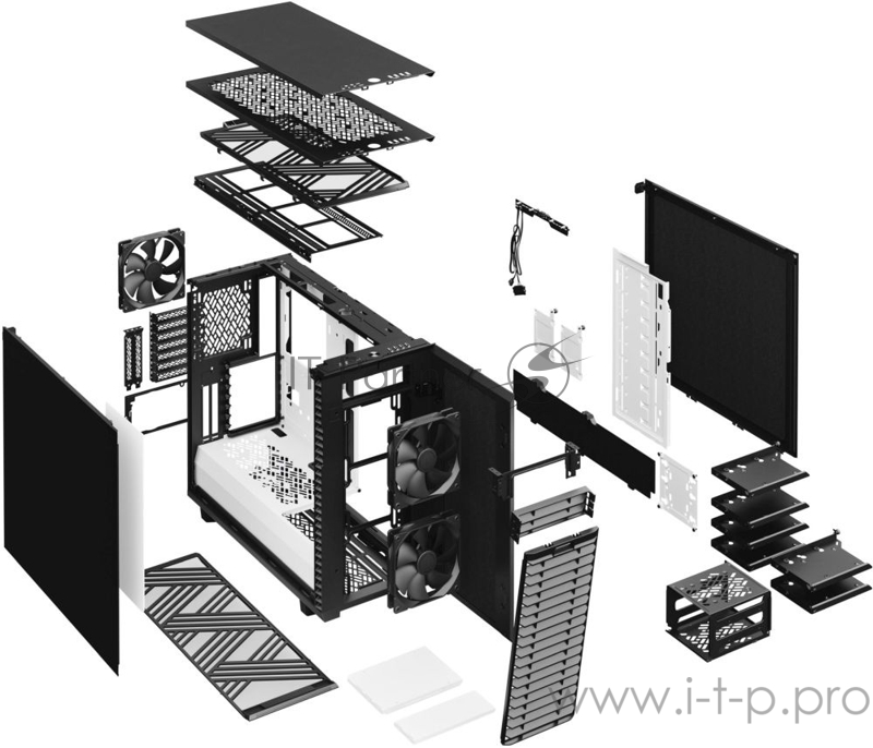 Корпус Fractal Design DEFINE 7 BLACK & WHITE / mid tower / E-ATX / 3x140mm fans inc. / FD-C-DEF7A-04